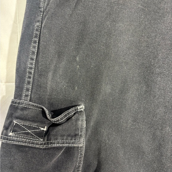 Vintage 90s BREAKDOWN Wide Leg Black Cargo Jeans JNCO Style - Picture 10 of 16